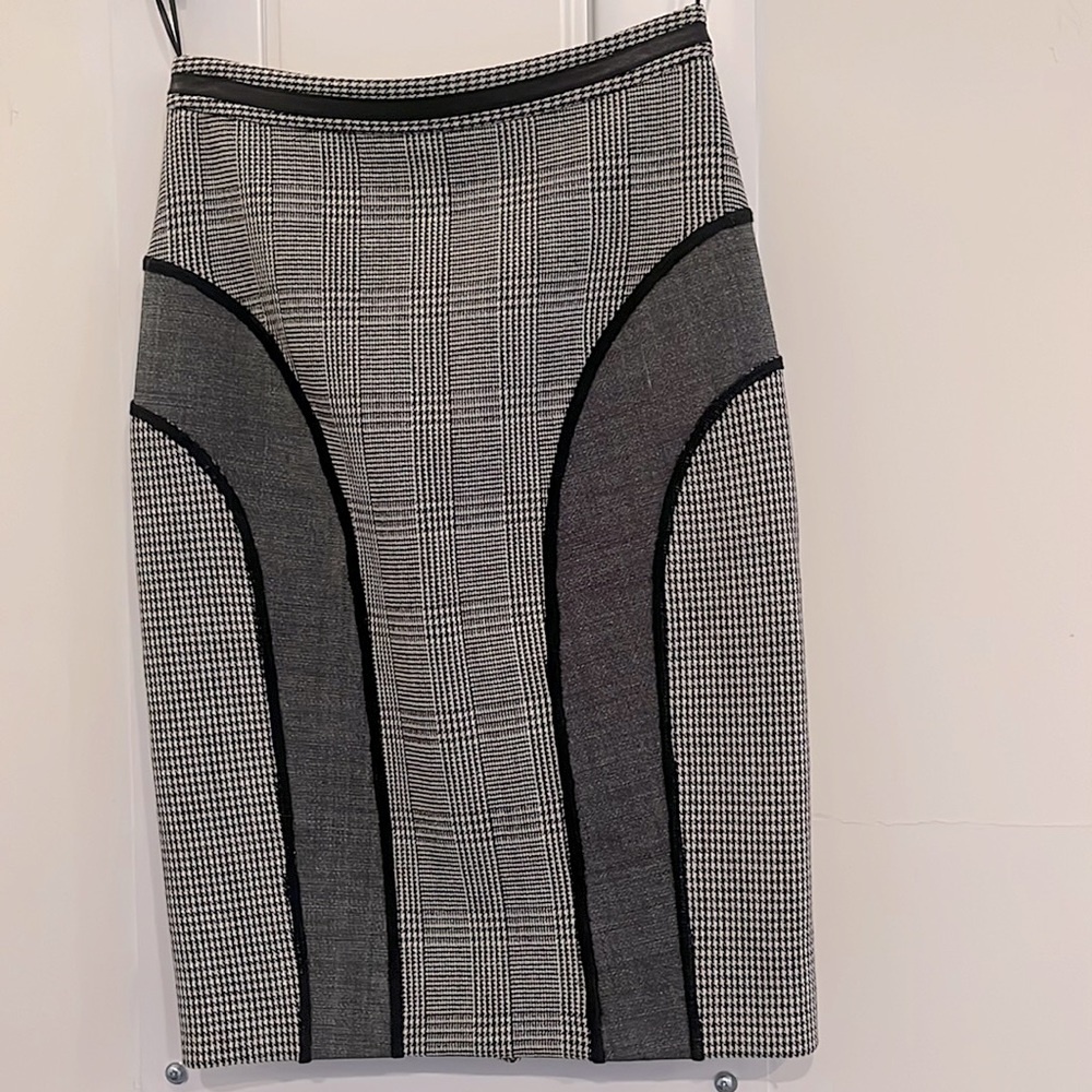 Jean Paul Gaultier Femme houndstooth and plaid pencil mini skirt size 4
